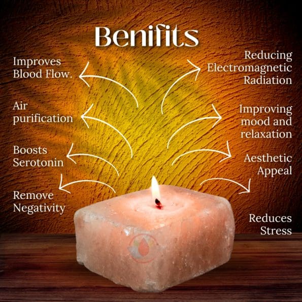 Square Shape Candle Holder Natural Himalayan Rock Salt Crystal