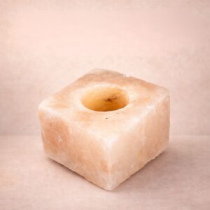 Square Shape Candle Holder Natural Himalayan Rock Salt Crystal