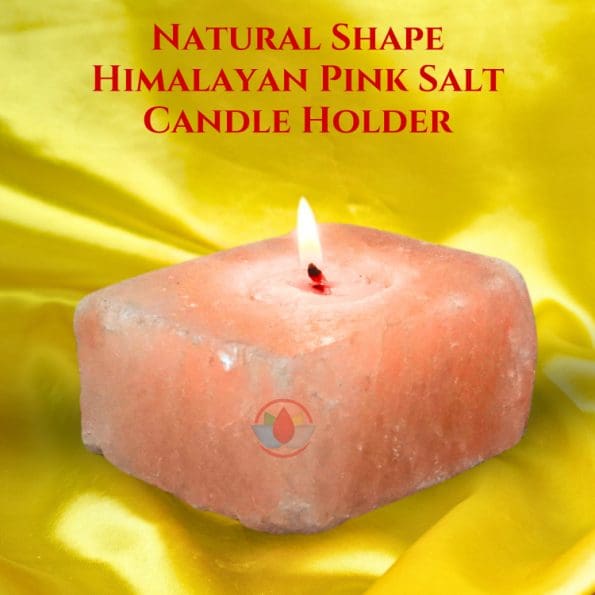Square Shape Candle Holder Natural Himalayan Rock Salt Crystal