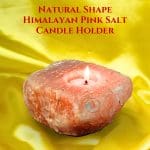 Natural Cube Orange Selenite Candle Holder