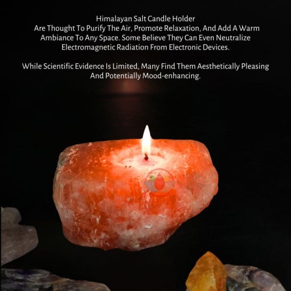 Natural Cube Orange Selenite Candle Holder