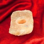 Natural Cube Orange Selenite Candle Holder