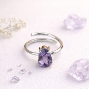 Amethyst Diamond Cut Ring