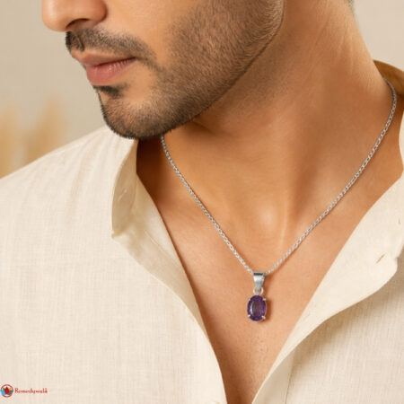 Amethyst Diamond Cut Pendant
