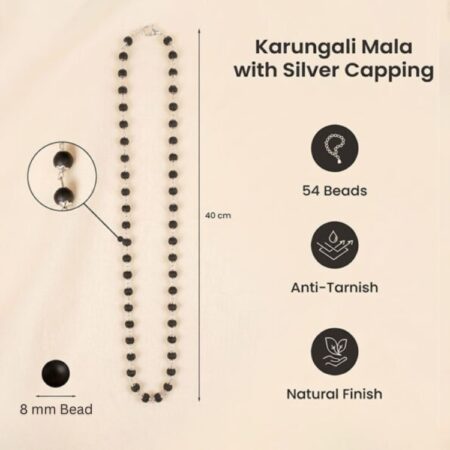 Natural Karungali Malai Mala 8mm (Ebony Wood Mala)