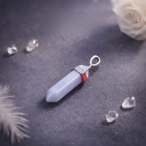 Blue lace Agate Pencil Pendant