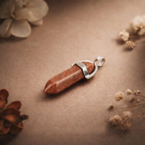 Red Goldstone Pencil Pendant