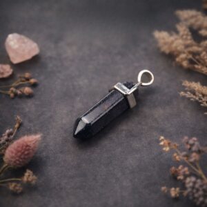 Blue goldstone Pencil Pendant