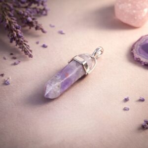 Purple Fluorite Pencil Pendant