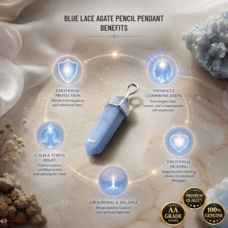 Blue lace Agate Pencil Pendant