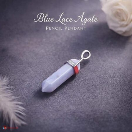 Blue lace Agate Pencil Pendant