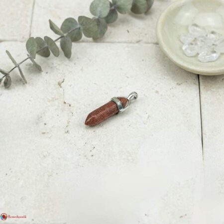 Red Goldstone Pencil Pendant