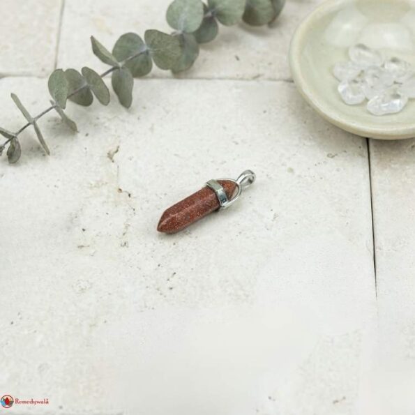 Red Goldstone Pencil Pendant