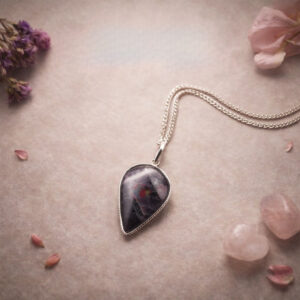 Amethyst Badam Shape Frame Pendant