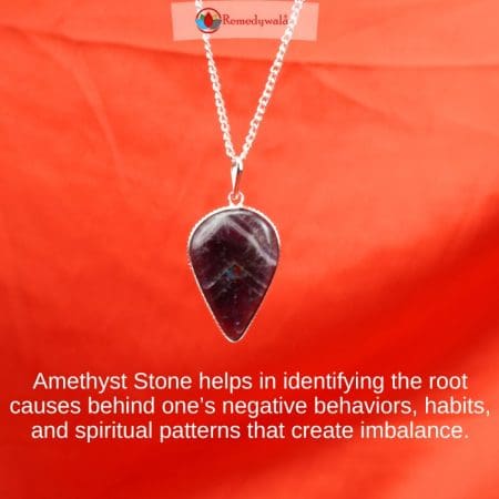 Amethyst Badam Shape Frame Pendant