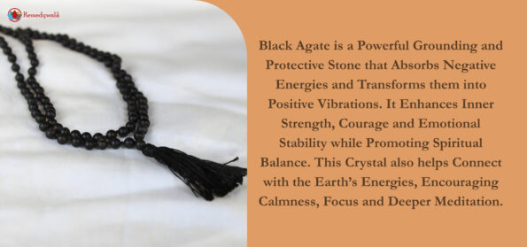Black Agate Mala 6mm Matte Finish