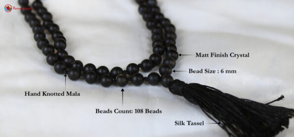 Black Agate Mala 6mm Matte Finish