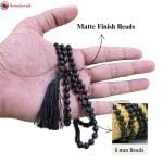 black agate mala matt finish- 6mm