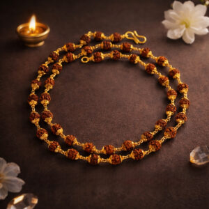 Rudraksha Golden Cap Jaap Mala