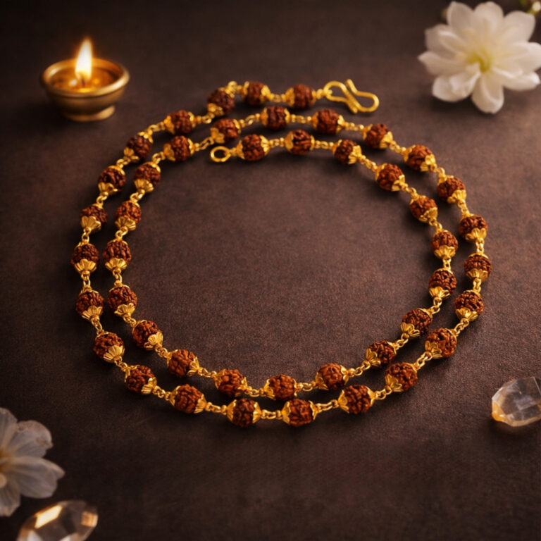 Rudraksha Golden Cap Jaap Mala