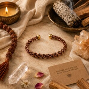 Designer Triple Braid Copper Kada