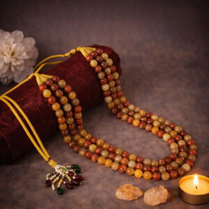 Remedywala Yellow Aventurine And Red Jasper Necklace