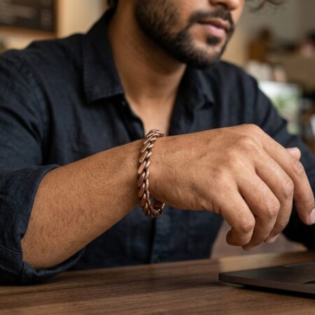 Chain Link Designer Copper Kada