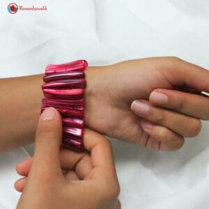 Pink Mother of Pearl Shell Stretch Bracelet
