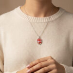 Red and White Banded Agate Pendant