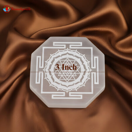 Selenite Shri Yantra Hexagon Plate
