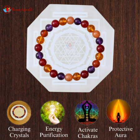 Selenite Shri Yantra Hexagon Plate