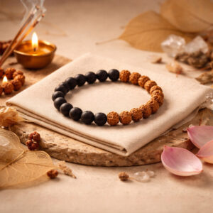 Lava and Panch Mukhi Rudraksha Bracelet