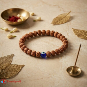 5 Mukhi Rudraksha Bracelet With Evil Eye
