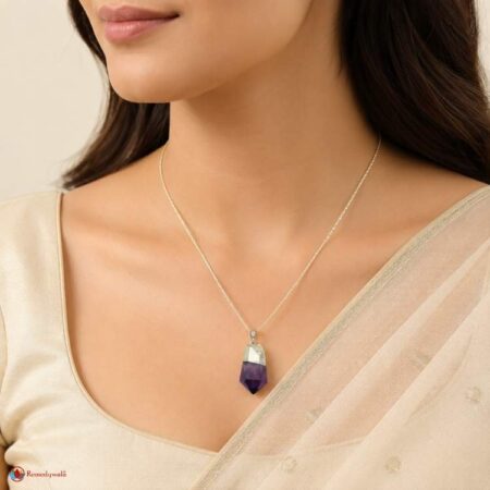 Amethyst Silver Cap Pendant
