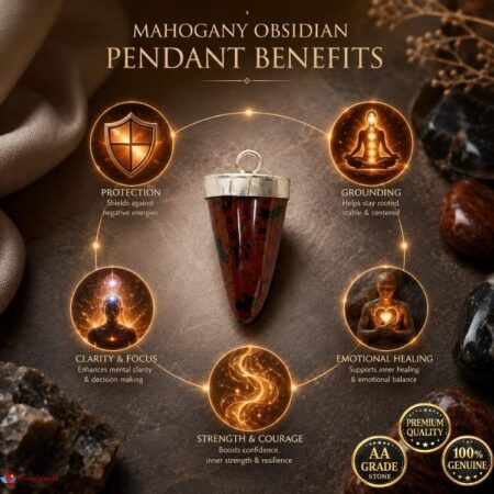 Mahogany Obsidian Cone Polish Cap Pendant