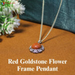 red goldstone flowe pendant (4)