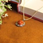 Red Jasper Flower Frame Pendant