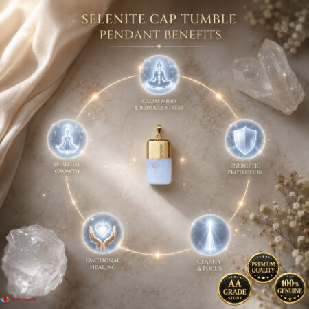 Selenite Cap Tumble Pendant