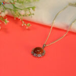 red goldstone flowe pendant (4)