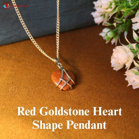 red goldstone heart pendant