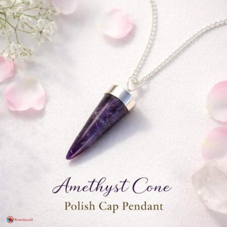 Amethyst Cone Polish Cap Pendant