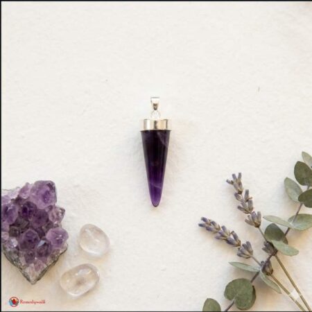Amethyst Cone Polish Cap Pendant
