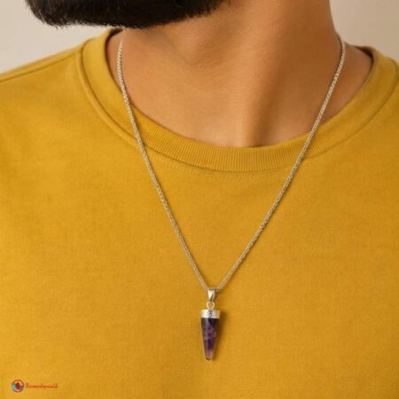 Amethyst Cone Polish Cap Pendant