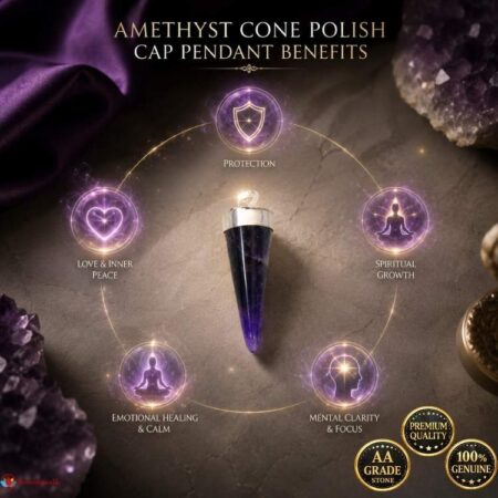 Amethyst Cone Polish Cap Pendant