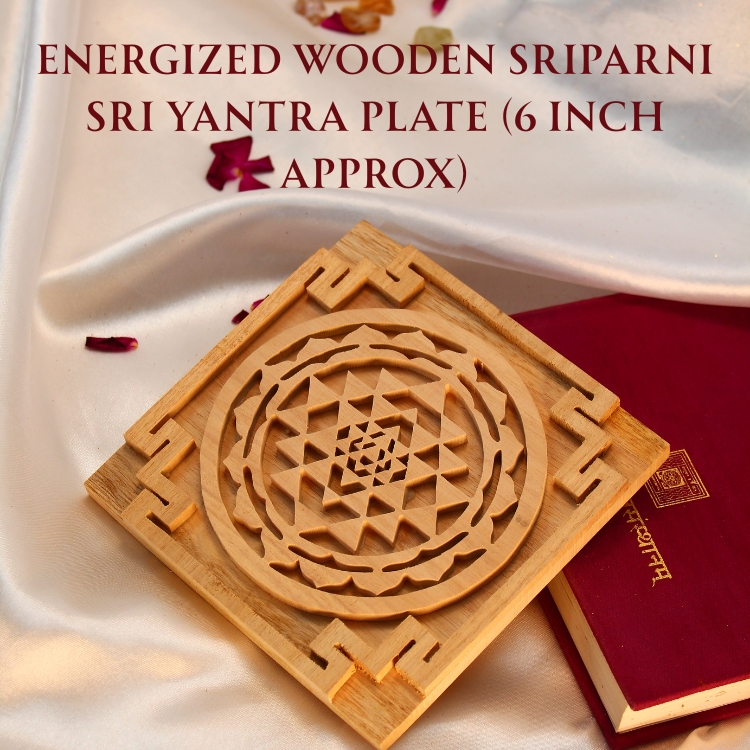 Energized Wooden Sriparni Sri Yantra Plate