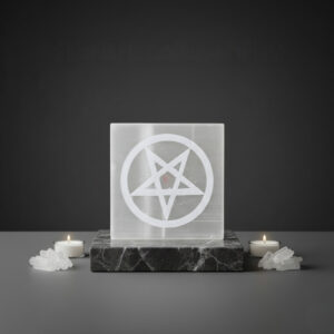 Selenite Star Carved Plate