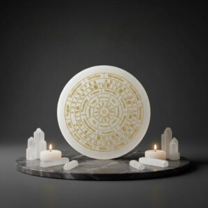 Selenite Generic Star Golden Carved Plate