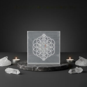 Tree of Life Chakra Carved Selenite Plate