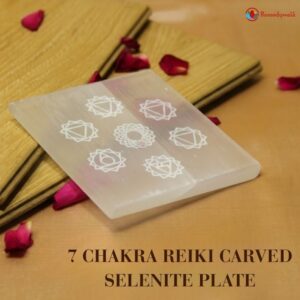 7 Chakra Reiki Carved Selenite Plate