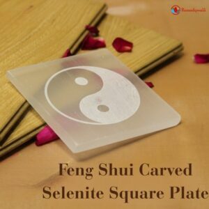 Feng Shui Carved Selenite Square Plate
